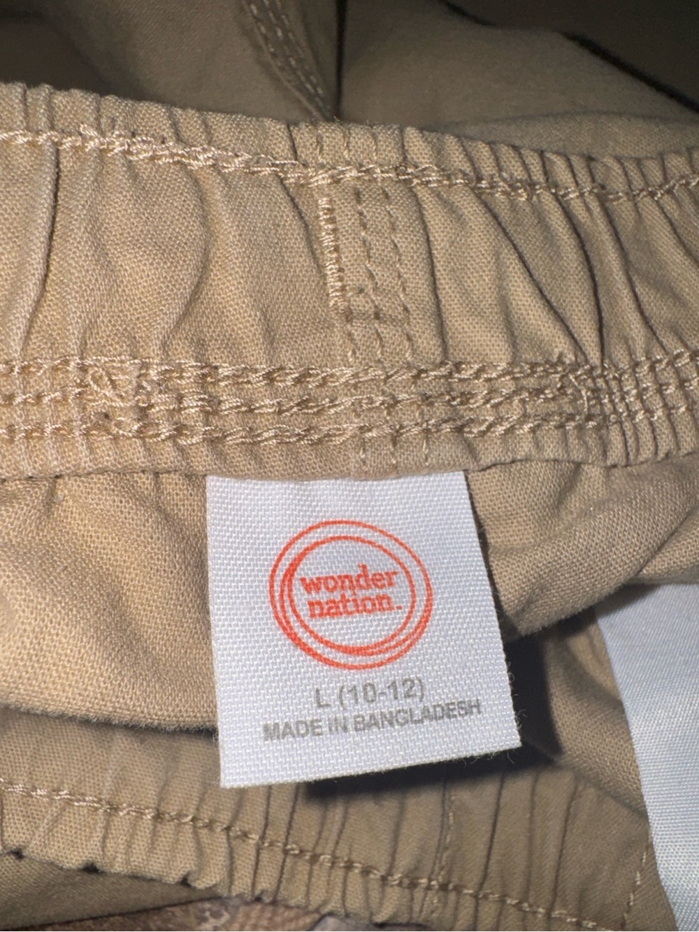 Wonder Nation Boys Khaki Drawstring Shorts | Youth Large 10-12 - Picture 4 of 7